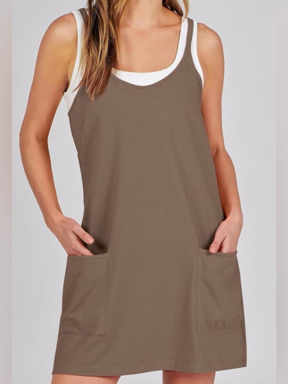 Women’s Coffee Athletic Dress With Body Shaper Attached Inside NWOT Size M - Picture 7 of 10